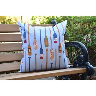 E By Design Nantucket Outdoor Square Pillow Cover & Insert In Blue