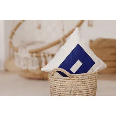 E By Design Nantucket Phrase Text Word Print Outdoor Square Pillow Cover & Insert