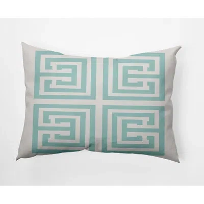 E By Design Nantucket Polyester Lumbar Rectangular Pillow Cover & Insert In Wave Top Blue