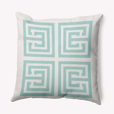 E By Design Nantucket Polyester Square Pillow Cover & Insert In Wave Top Blue