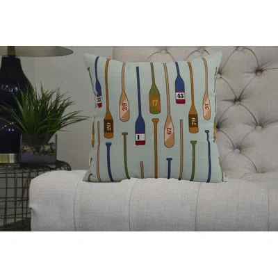 E By Design Nantucket Square Pillow Cover & Insert In Aqua