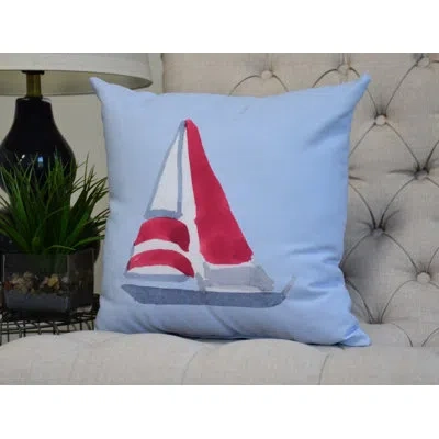 E By Design Nantucket Square Pillow Cover And Insert In Blue
