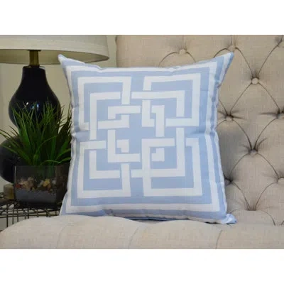 E By Design Nantucket Square Pillow Cover & Insert In Blue