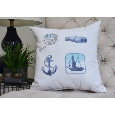 E By Design Nantucket Square Pillow Cover And Insert In Ivory