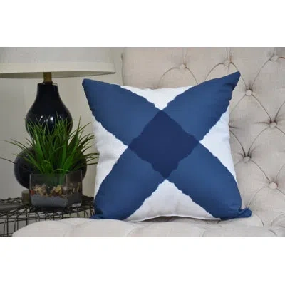 E By Design Nantucket Square Pillow Cover & Insert In Navy