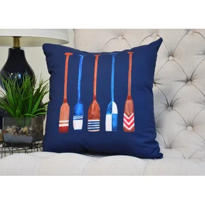 E By Design Nantucket Square Pillow Cover & Insert In Navy