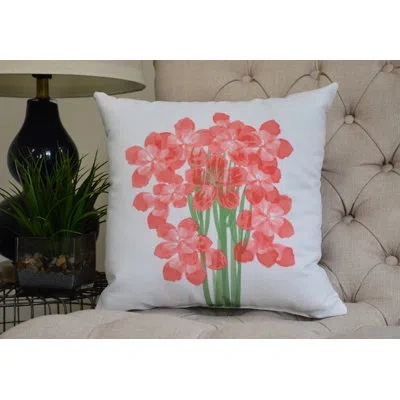 E By Design Nantucket Square Pillow Cover & Insert In Pink