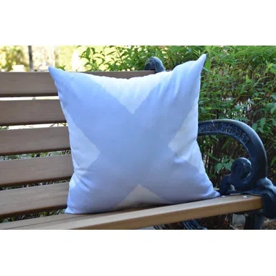 E By Design Nantucket X Marks The Spot Outdoor Square Pillow Cover And Insert In Blue