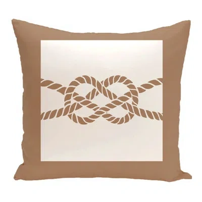 E By Design Nautical Knot Geometric Square Pillow Cover & Insert In Beige,taupe