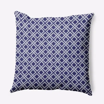E By Design Nautical Nights Geometric Reversible Throw Pillow In Purplish Blue Geometric