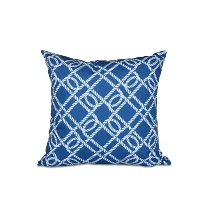 E By Design Nautical Nights Know The Ropes Square Pillow Cover And Insert In Blue