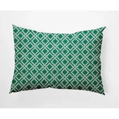 E By Design Nautical Nights Outdoor Rectangular Pillow Cover And Insert In Green