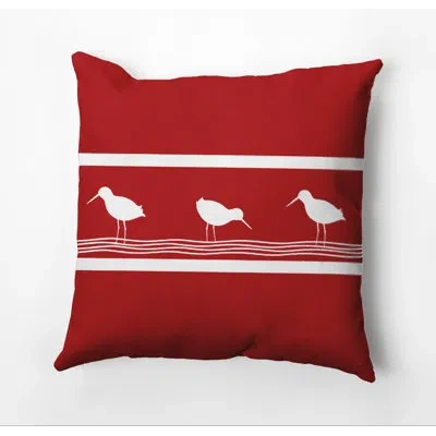E By Design Nautical Nights Outdoor Square Pillow Cover & Insert In Red