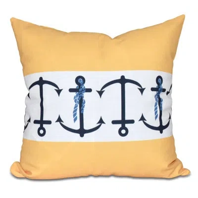 E By Design Nautical Nights Square Pillow Cover & Insert In Yellow