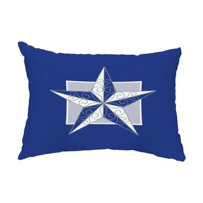 E By Design Night Star Outdoor Rectangular Pillow Cover & Insert In Blue