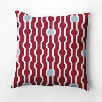E By Design Nuts And Bolts Square Pillow Cover & Insert In Red