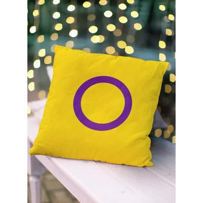 E By Design O5_intersex Flag Decorative Throw Pillow In Yellow;purple