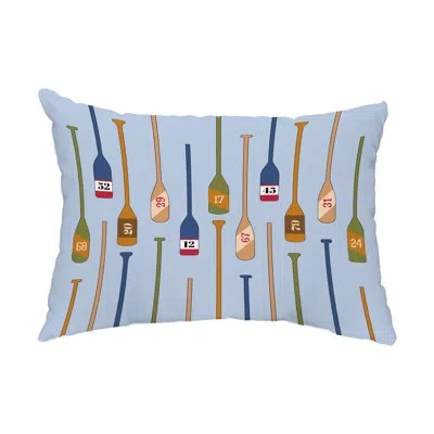 E By Design Oar Numbers Outdoor Rectangular Pillow Cover & Insert In Blue