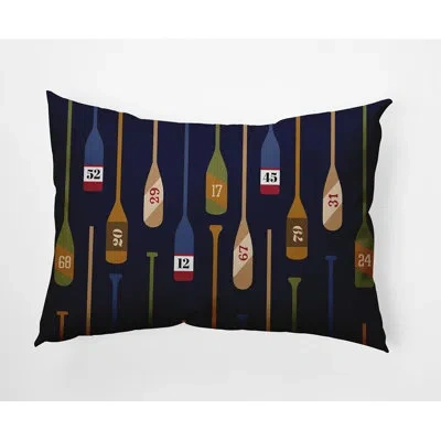 E By Design Oar Oar Number Rectangular Pillow Cover & Insert In Navy