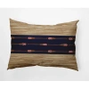 E By Design Oar Stripe Center Rectangular Cotton Pillow Cover And Insert In Navy