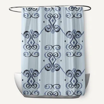 E By Design On The Line Geometric Print Single Shower Curtain In Washed Out