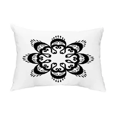 E By Design Outdoor Rectangular Pillow Cover & Insert In Black