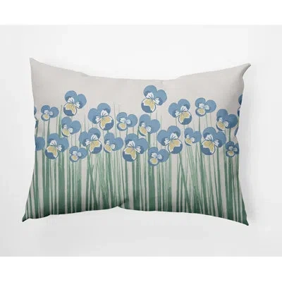 E By Design Outdoor Rectangular Pillow Cover & Insert In Blue