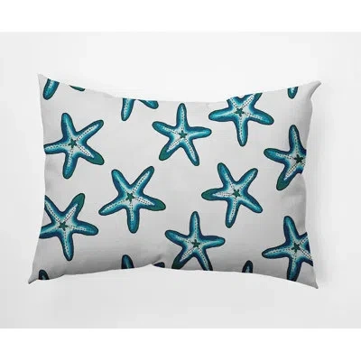 E By Design Outdoor Rectangular Pillow Cover & Insert In Blue,white