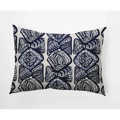 E By Design Outdoor Rectangular Pillow Cover & Insert In Navy Blue