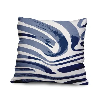 E By Design Outdoor Rectangular Pillow Cover & Insert In Navy Blue