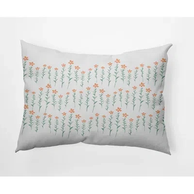 E By Design Outdoor Rectangular Pillow Cover & Insert In Orange,floral 2