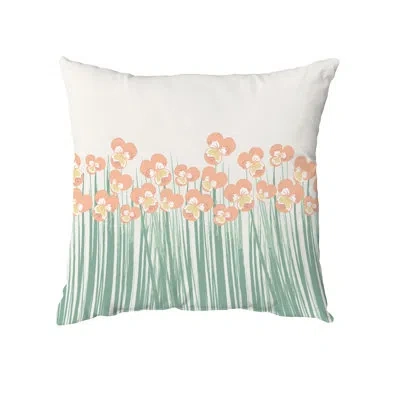 E By Design Outdoor Square Cotton Pillow Cover & Insert In Orange