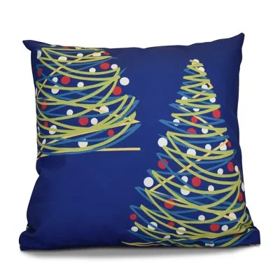 E By Design Outdoor Square Pillow Cover And Insert In Blue