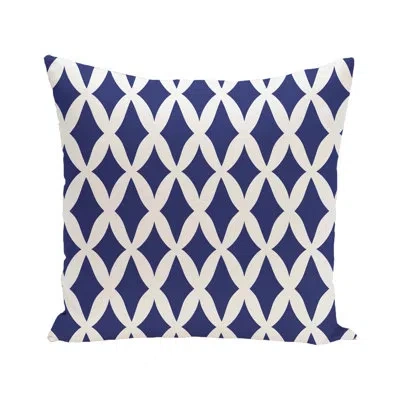 E By Design Outdoor Square Pillow Cover & Insert In Blue Suede