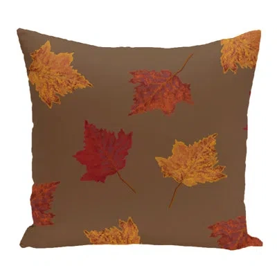 E By Design Outdoor Square Pillow Cover And Insert In Brown