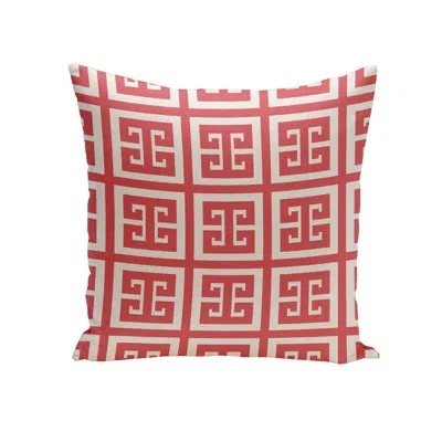 E By Design Outdoor Square Pillow Cover & Insert In Coral