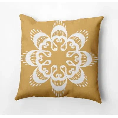 E By Design Outdoor Square Pillow Cover & Insert In Gold