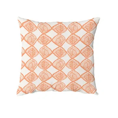 E By Design Outdoor Square Pillow Cover & Insert In Light Orange