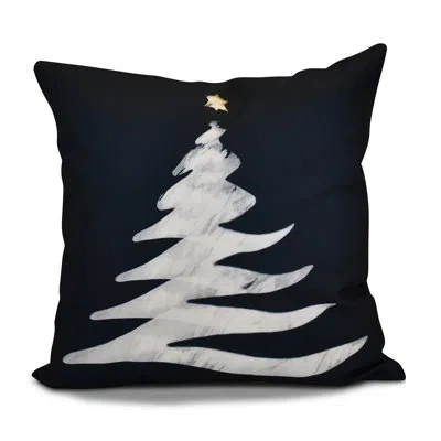 E By Design Outdoor Square Pillow Cover And Insert In Navy Blue