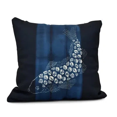 E By Design Outdoor Square Pillow Cover & Insert In Navy Blue
