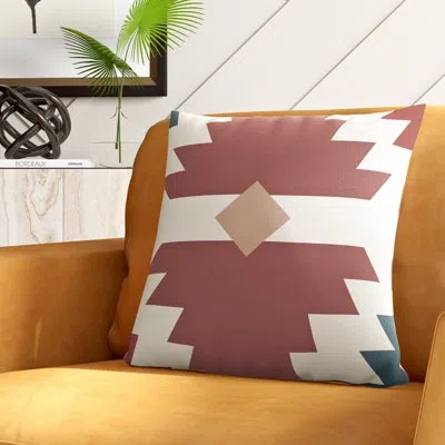 E By Design Outdoor Square Pillow Cover And Insert In Orange