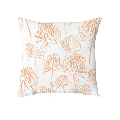 E By Design Outdoor Square Pillow Cover & Insert In Orange,floral 1