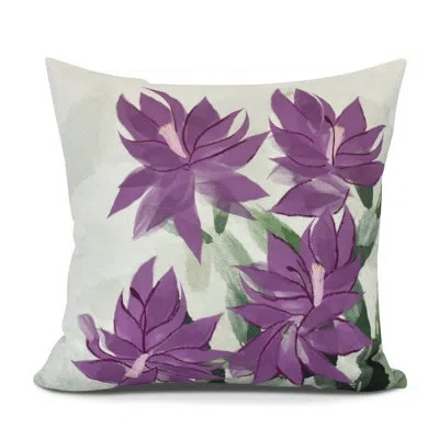 E By Design Outdoor Square Pillow Cover & Insert In Purple