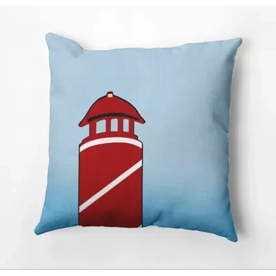 E By Design Outdoor Square Pillow Cover & Insert In Red