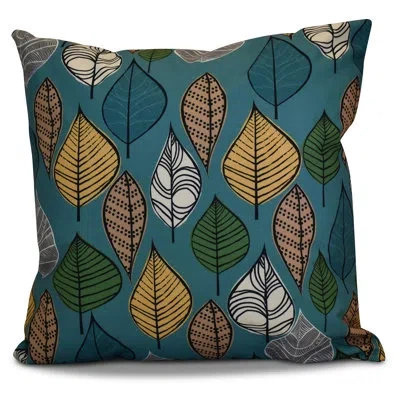 E By Design Outdoor Square Pillow Cover & Insert In Teal
