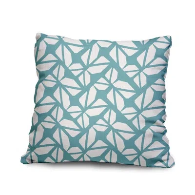 E By Design Outdoor Square Pillow Cover & Insert In Teal