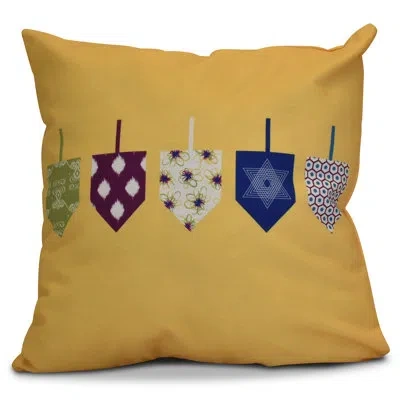 E By Design Outdoor Square Pillow Cover And Insert In Yellow