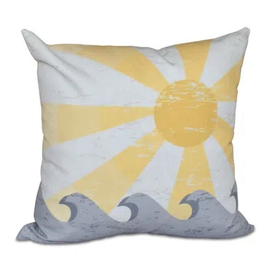 E By Design Outdoor Square Pillow Cover & Insert In Yellow