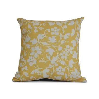 E By Design Outdoor Square Pillow In Yellow