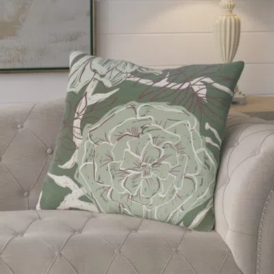 E By Design Outdoor Square/rectangle Pillow Cover & Insert In Herb Green